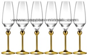  Бокалы для шампанского с металлическими ножками, декорированными золотом, Мэджик Хармони от Цептер  в Минске